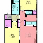 亘理町　賃貸アパート　グリーンハーモニー・B棟201号室　2LDK　専有面積59㎡　家賃52,000円　 画像1