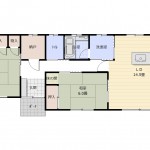 渡邉貸家　亘理町字新井町　賃貸戸建　　間取り2LDK　人気の戸建賃貸 画像1