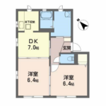 亘理町逢隈　賃貸アパート　2ＤＫ　プラティークＢ棟　101号室　家賃40,000円 画像1